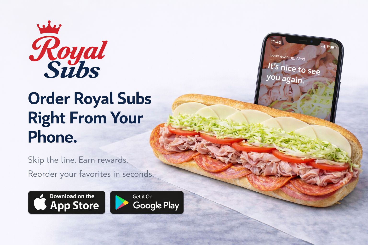 Download the Royal Subs App